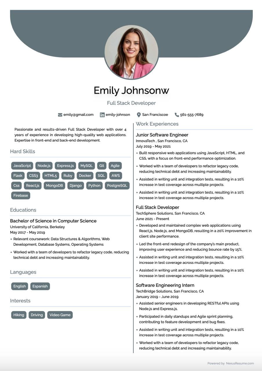 Opal Resume Template